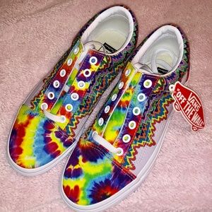 custom vans rainbow